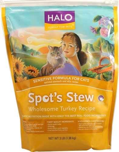 Halo, Purely for Pets Recalls Spot’s Stew Wholesome Turkey Recipe Sensitive Formula for Cats